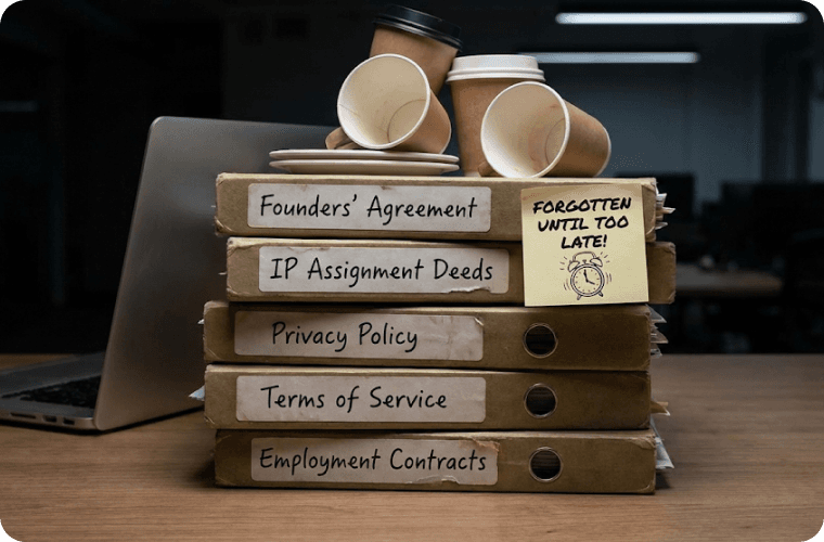 Stacks of legal documents